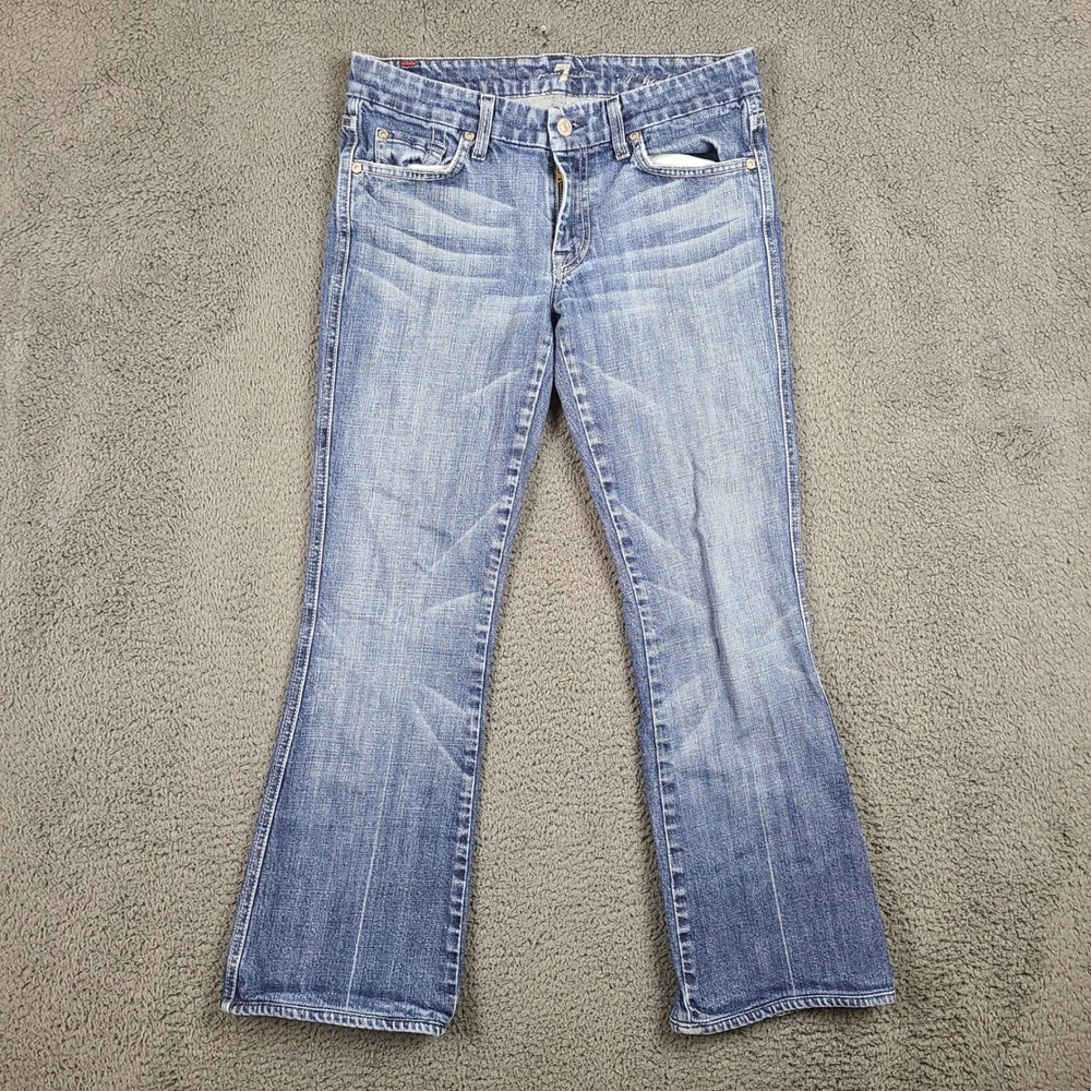 7 For All Mankind A Pocket Bootcut Jeans Medium Wash Blue Size 28x27